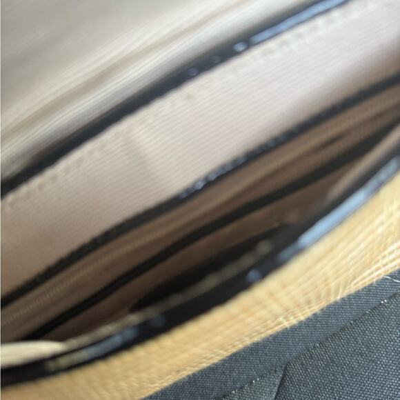 Ann Taylor Weaved Tan and Black Clutch with Buckle - Picture 2 of 2